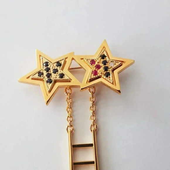 Vintage Mary Kay STAR Ladder Pin Sapphires - Picture 2 of 4